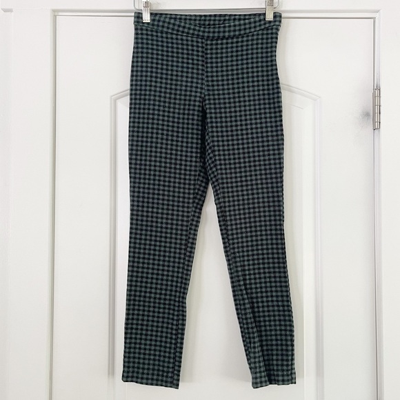 Free People Green Gingham Mid Rise Skinny Pant - 0 - Picture 2 of 5